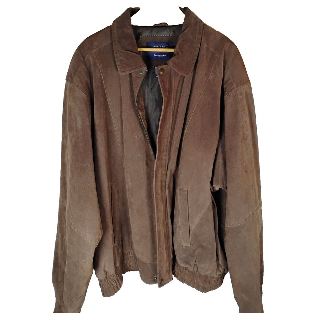 Sutter and Grant Brown Suede jacket 2xlt. A-2 style bomber. Late 90's Y2K.